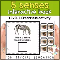Voorbeeld - Montessori Five senses matching activity | Sense of Sight adapted book SPED - Pagina 1