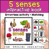 Voorbeeld - Montessori Five senses matching activity | Sense of smell adapted book SPED - Pagina 1