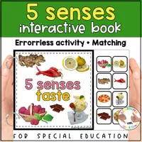Voorbeeld - Montessori Five senses matching activity | Sense of taste adapted book SPED - Voorblad