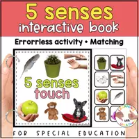 Voorbeeld - Montessori Five senses matching activity | Sense of touch adapted book SPED - Voorblad