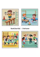Vorschau - Stationenlernen - Sport: Banküberfall mit Stationen (ganze Sportstunde) - Deckblatt
