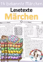 Vorschau - Arbeitsblätter - Märchen - 14 Lesetexte - Rapunzel, Frau Holle, Aschenputtel und viele mehr - Deckblatt
