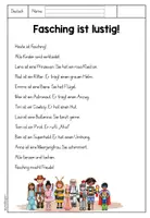 Vorschau - Arbeitsblätter - Lesetext Fasching 1-2 Klasse - Seite 3