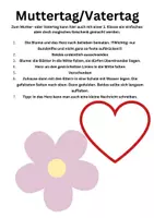 Vorschau - Mal- und Bastelvorlagen - Mutter/Vatertags Geschenk für 1. Klasse - Deckblatt