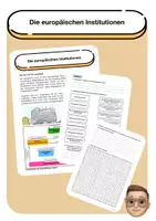 Vorschau - Arbeitsblätter - Die europäischen Institutionen und Organe - Deckblatt