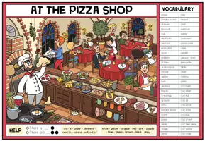 Vorschau - Arbeitsblätter - AT THE PIZZA SHOP - Wimmelbild + Aufgaben (Englisch 3.-5. Schulstufe) - Seite 3