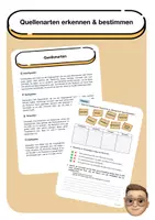 Vorschau - Arbeitsblätter - Quellenarten bestimmen & erkennen - Deckblatt
