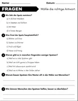Vorschau - Arbeitsblätter - Der Spatz: Leseverständnis und Kreuzworträtsel mit Lösungen - Seite 2