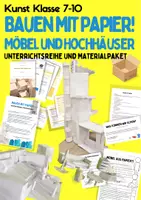 Vorschau - Stundenentwürfe - Bündel: Alles aus Papier! Vom Möbel bis zum Wolkenkratzer (Kunst) - Deckblatt