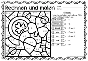 Vorschau - Arbeitsblätter - Rechen-Mal-Blätter - Division (St. Patrick's Day) - Seite 2