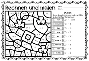 Vorschau - Arbeitsblätter - Rechen-Mal-Blätter - Division (St. Patrick's Day) - Seite 3