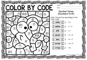 Vorschau - Arbeitsblätter - Color by Code Activity - Number Sense (St. Patrick's Day) - Seite 1