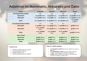 Vorschau - Poster - Adjektive im Nominativ, Akkusativ und Dativ - Seite 2