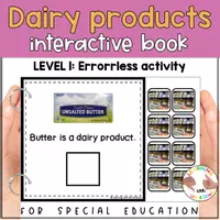 Voorbeeld - Dairy products matching for preschool SPED | Five Food groups errorless activity - Voorblad