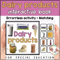 Voorbeeld - Dairy products matching for preschool SPED | Five Food groups errorless activity - Pagina 1