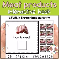 Voorbeeld - Meat matching for preschool | Five Food groups errorless activity - Pagina 1