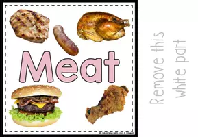 Voorbeeld - Meat matching for preschool | Five Food groups errorless activity - Pagina 3