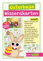 Vorschau - Stationenlernen - Woher kommt der Osterhase? Wissenskartei mit 12 Wissenskarten - Deckblatt