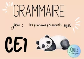 Aperçu - Jeux - Colle et crayon jeu du panda n°1 les pronoms personnels - Page de couverture