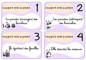 Aperçu - Jeux - Colle et crayon jeu du panda n°1 les pronoms personnels - Page 2