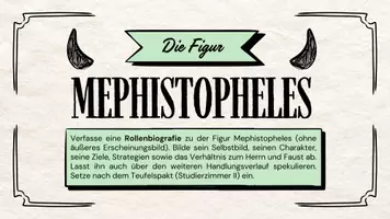 Vorschau - Arbeitsblätter - Goethes Faust: Rollenbiografie Mephisto - Deckblatt