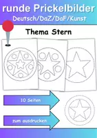 Vorschau - Arbeitsblätter - runde Prickelbilder / Fensterbilder Thema Sterne - Grundschule - Bastelvorlagen - Deckblatt