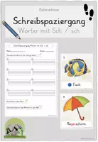 Vorschau - Arbeitsblätter - Schreibspaziergang Wörter mit Sch / sch - Deckblatt