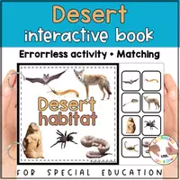 Voorbeeld - Desert animals matching for SPED | Desert habitat activity | errorless - Voorblad