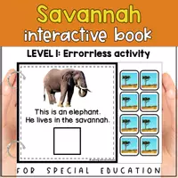 Voorbeeld - Savannah animals matching for SPED | Savannah habitat errorless activity - Pagina 1