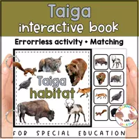 Voorbeeld - Taiga animals matching for SPED | Taiga habitat errorless activity - Voorblad
