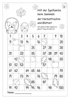 Vorschau - Arbeitsblätter - Orientierung auf der Hundertertafel mit der * Igelfamilie * - Seite 3