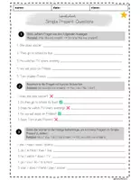Vorschau - Arbeitsblätter - Worksheet, Simple Present Questions - Seite 1