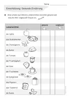 Vorschau - Arbeitsblätter - Gesunde Ernährung: Arbeitsblätter (Klasse 2) - Seite 1