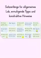 Vorschau - Poster - Lob und Tipp Satzanfänge für die Grundschule - Deckblatt