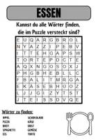 Vorschau - Arbeitsblätter - Wortsuche Thema ESSEN mit Lösung - DaZ/DaZ/Deutsch - Deckblatt