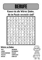 Vorschau - Arbeitsblätter - Wortsuche Thema BERUFE mit Lösung - DaZ/DaZ/Deutsch - Deckblatt
