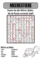 Vorschau - Spiele - Wortsuche Thema MEERESTIERE mit Lösung - DaZ/DaZ/Deutsch - Seite 1