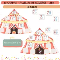 Vista previa - Refuerzo / NEE / Materiales de apoyo - EL CIRCO - ABN: Familia de números. - Portada