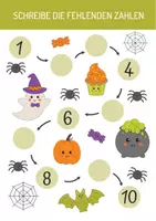 Vorschau - Arbeitsblätter - Vorschule Arbeitsblätter Mathe. Zahlen lernen. Halloween. - Seite 2