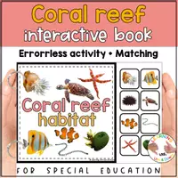 anteprima - Flashcard - Coral reef habitat matching for SPED | Ocean animals Errorless activity - Pagina 1