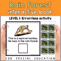 anteprima - Flashcard - Rain forest habitat matching for SPED | Jungle animals activity | errorless - Pagina 1