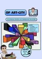 Vorschau - Stundenentwürfe - KUNST Schritt für Schritt: Op-Art City + Zeichenvideo (Buntstift-/Filzstiftzeichnung)) - Deckblatt