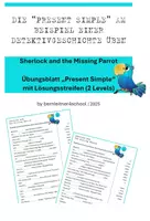 Vorschau - Arbeitsblätter - Present Simple am Beispiel von Sherlock Groans and the Missing Parrot (Übungsblatt) - Deckblatt