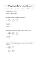 Vorschau - Arbeitsblätter - Analytische Geometrie - Parameterform einer Ebene - Seite 1