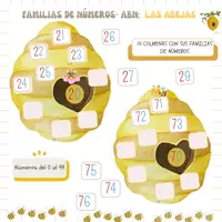 Vista previa - Refuerzo / NEE / Materiales de apoyo - LAS ABEJAS - ABN: Familia de números. - Portada