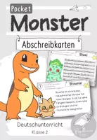 Vorschau - Aufgabenkarten - Pocket-Monster: Abschreibkarten | Schreibschrift VA - Deckblatt