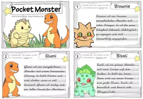 Vorschau - Aufgabenkarten - Pocket-Monster: Abschreibkarten | Schreibschrift VA - Seite 2