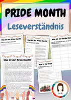 Vorschau - Arbeitsblätter - Leseverständnis: Lesetext mit Fragen zum Pride Month (mit Lösungen) #pridemonth - Deckblatt