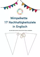 Vorschau - Mal- und Bastelvorlagen - Wimpelkette 17 Nachhaltigkeitsziele in Englisch - Deckblatt