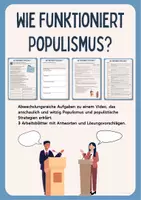 Vorschau - Arbeitsblätter - Populismus erkennen und entlarven - Aufgaben zu einem Video mit 5 wichtigen Populismus Strategien #demokratiestärken - Deckblatt